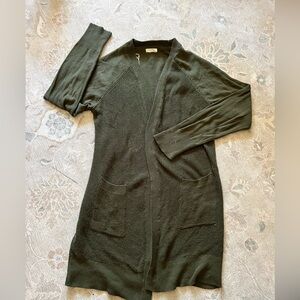 Green knit cardigan